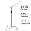 Chân đèn chữ C cao 3.3m Arm 2.5m