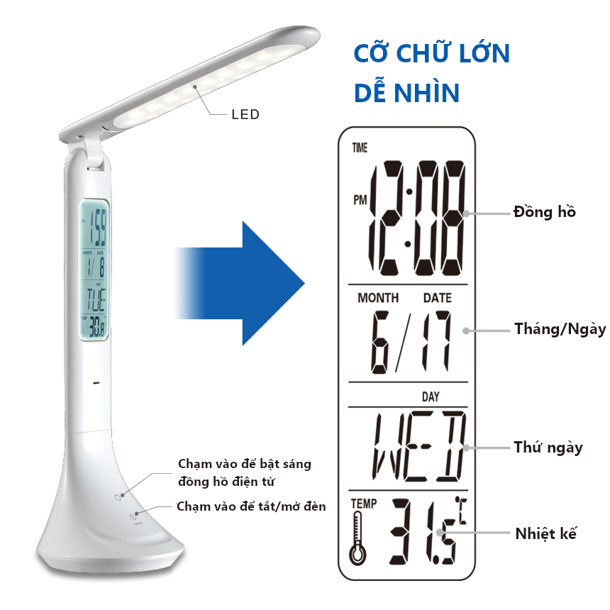  Đèn LED để bàn thông minh - GST005W 