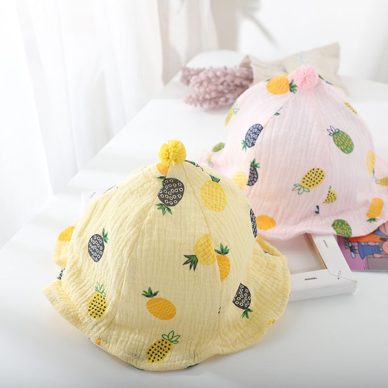 Mũ rộng vành cho bé LOBY vải mềm in họa tiết hoa quả dễ thương M0109011