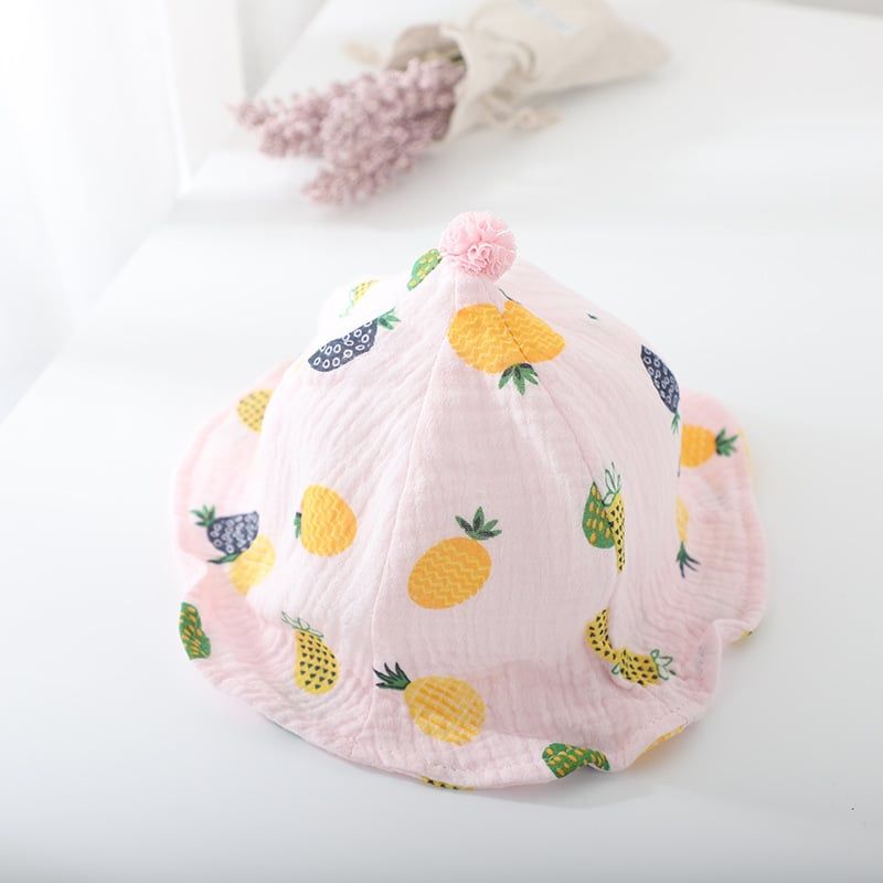 Mũ rộng vành cho bé LOBY vải mềm in họa tiết hoa quả dễ thương M0109011