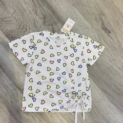 Áo phông cho bé gái LOBY in họa tiết hình tim A0202031