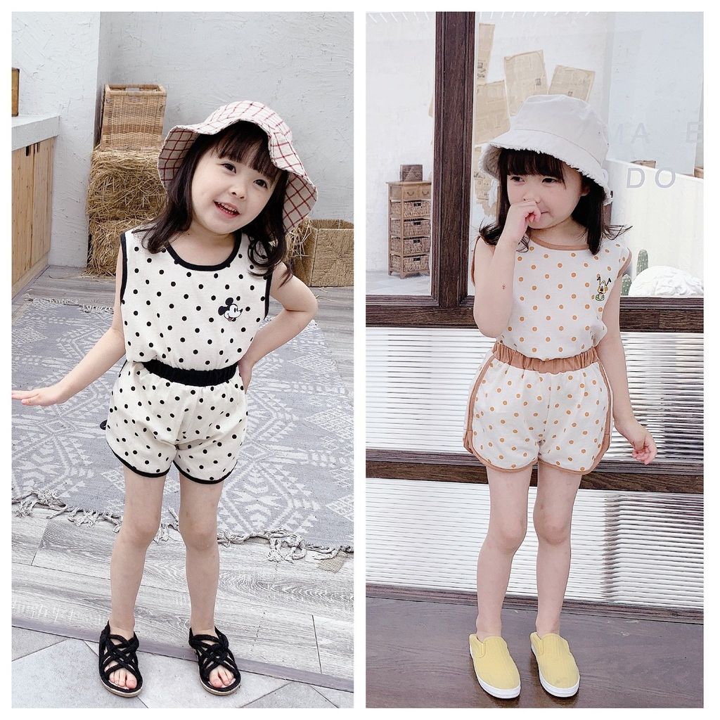 Đồ bộ bé gái LOBY họa tiết chấm bi B0503043