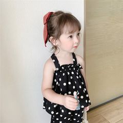 Bộ đồ mùa hè cho bé gái LOBY thiết kế áo dây thoáng mát B0103002