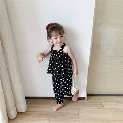 Bộ đồ mùa hè cho bé gái LOBY thiết kế áo dây thoáng mát B0103002