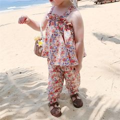 Bộ đồ mùa hè bé gái LOBY thiết kế 2 dây mát mẻ B0103005