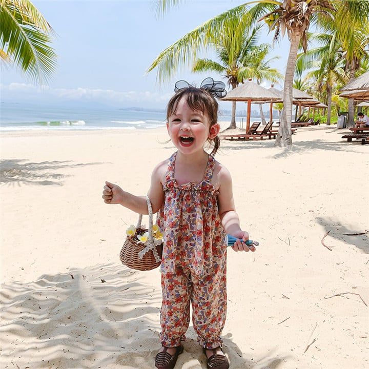Bộ đồ mùa hè bé gái LOBY thiết kế 2 dây mát mẻ B0103005