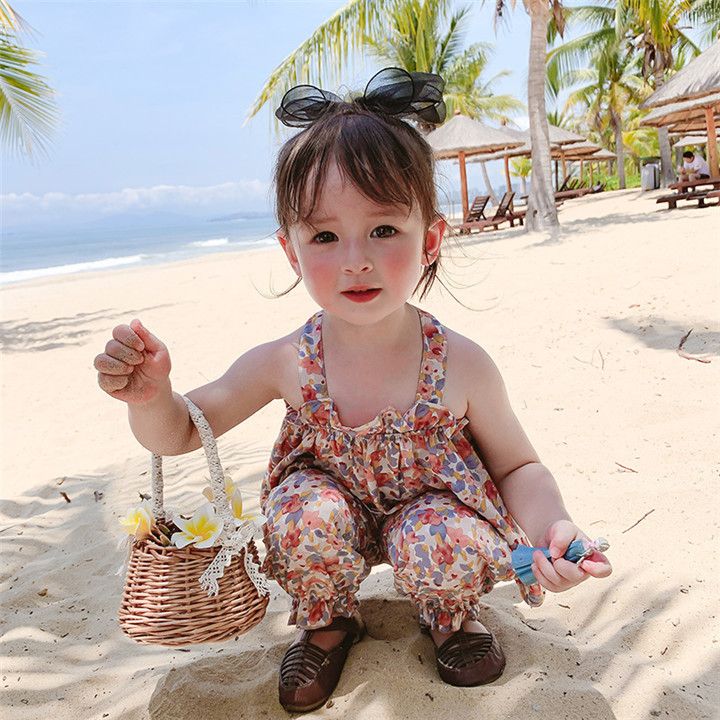Bộ đồ mùa hè bé gái LOBY thiết kế 2 dây mát mẻ B0103005