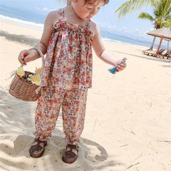 Bộ đồ mùa hè bé gái LOBY thiết kế 2 dây mát mẻ B0103005