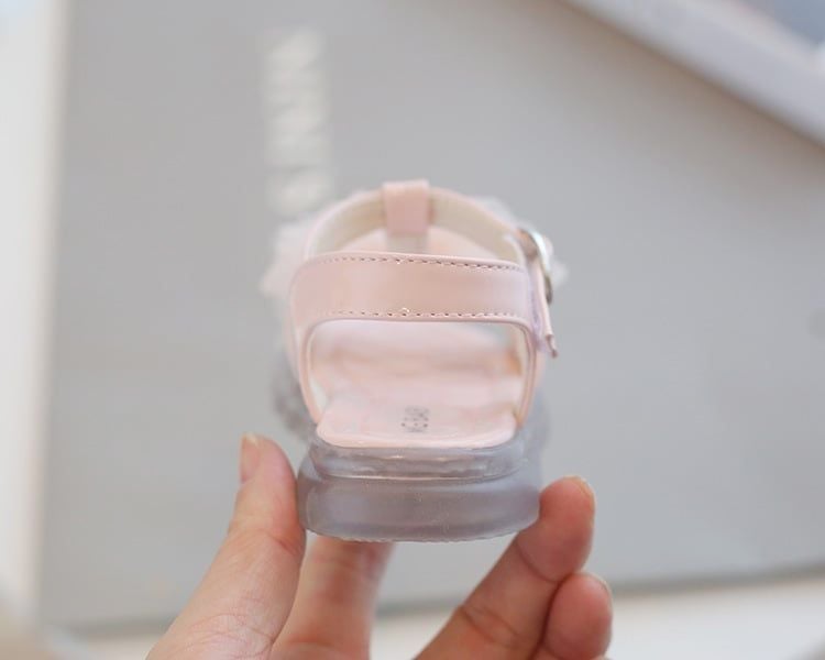 Dép quai hậu cho bé gái LOBY đính nơ vải dễ thương G0105008