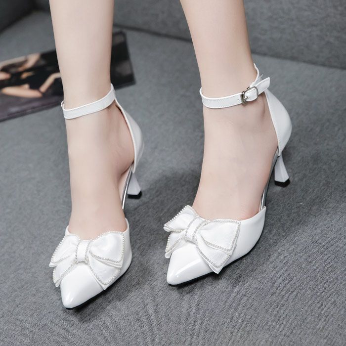 Giày sandal công sở 7cm đính nơ trẻ trung duyên dáng L668