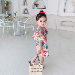 Váy dáng suông bé gái LOBY in họa tiết hoa lá V0401074