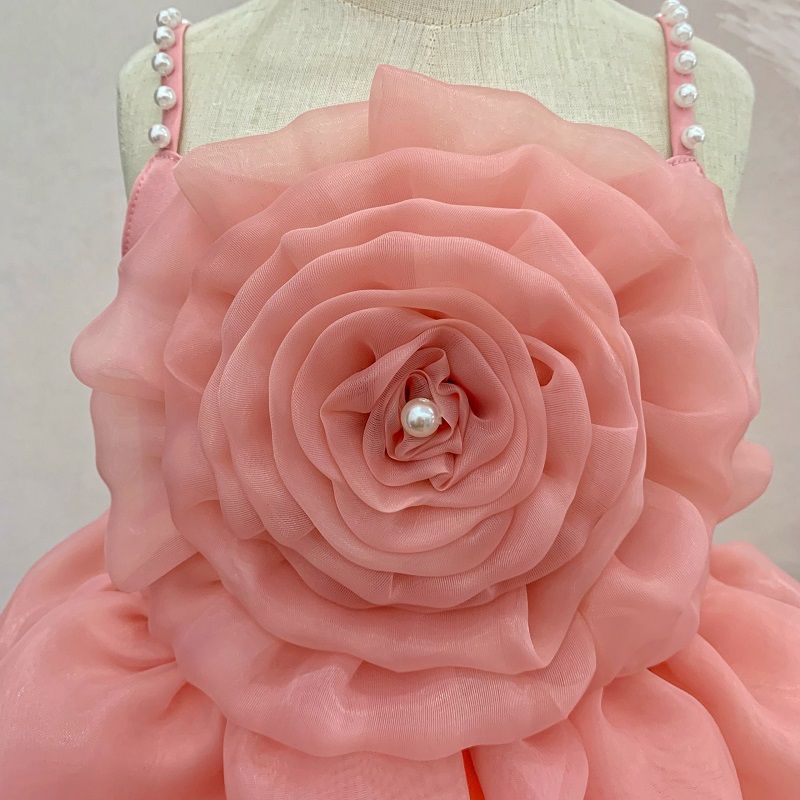 Váy xòe thiết kế độc quyền LOBY có hoa hồng cách điệu V006