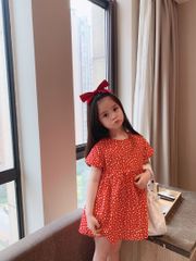 Váy xòe bé gái LOBY in hoa nhí phong cách Hàn Quốc V0401082