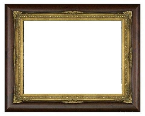 Khung tranh viền gỗ vàng