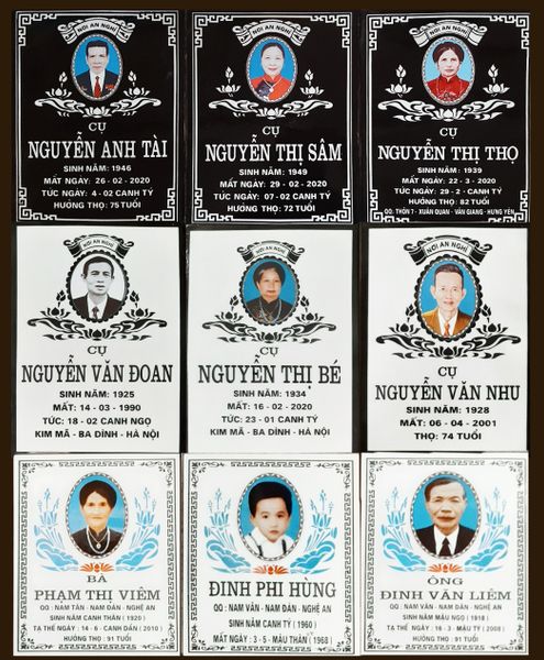  Bia mộ sứ 25x35 In ảnh chân dung - Hàng loại 1 cao cấp, sắc nét 