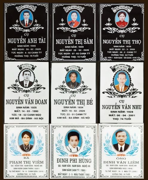  Bia mộ 30x40 In ảnh chân dung - Gốm sứ Bát Tràng 