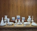  Bộ đồ thờ Cao cấp Bát Tràng Sen Chàm Vàng Kim Vẽ tay TĐSC010 