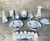  Bộ đồ thờ Cao cấp Bát Tràng Sen Chàm Vẽ tay TĐSC008 