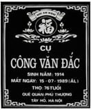  Bia mộ sứ 30x40 không ảnh chân dung - Gốm sứ Bát Tràng 