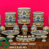  Bộ Đồ Thờ ban 1m97 Men Rạn Nổi Bát Tràng 