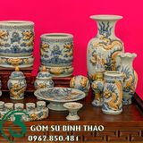  Bộ Đồ Thờ ban 1m97 Men Rạn Nổi Bát Tràng 