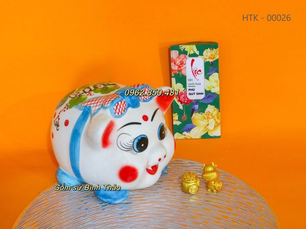  Lợn tiết kiệm, heo tiết kiệm Bát Tràng - Mẫu ĐN - GIAO HỌA TIẾT NGẪU NHIÊN 