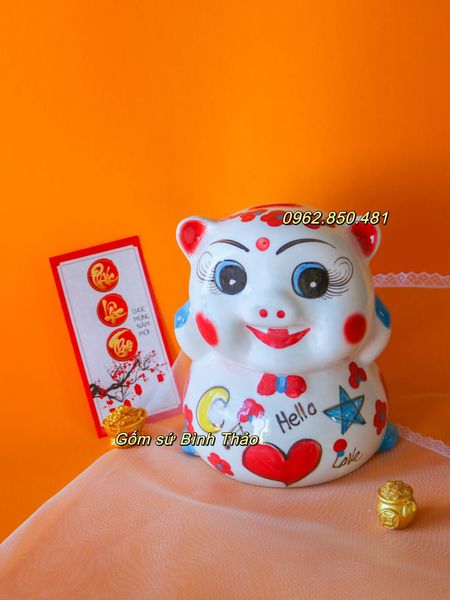  Lợn tiết kiệm, heo tiết kiệm Bát Tràng - Mẫu DD - GIAO MÀU NGẪU NHIÊN 