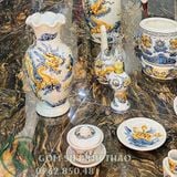  Bộ ban thờ men rạn đắp nổi cao cấp Bát Tràng ban 1m97 - 2m17 BT17 