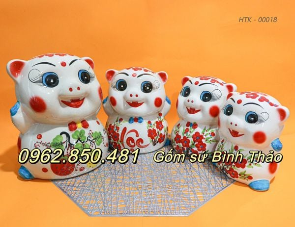  Lợn tiết kiệm, heo tiết kiệm Bát Tràng - Mẫu DD - GIAO MÀU NGẪU NHIÊN 