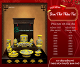  [Hợp mệnh THỔ - KIM] Bộ đồ thờ Ban Thần Tài/ Bộ thờ Tài Địa Gốm sứ Bát Tràng 