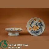  Đồ thờ Gốm sứ Men Rạn cổ Bát Tràng họa tiết sen 