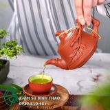  Bộ ấm trà đắp trúc tử sa Bát Tràng 