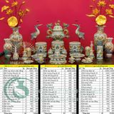  Bộ đồ thờ ban thờ 1m97 men rạn đắp nổi rồng 