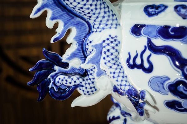  Bộ Đỉnh hạc Tam sự men Lam vẽ tay Cao cấp - Nghệ nhân Bát Tràng 