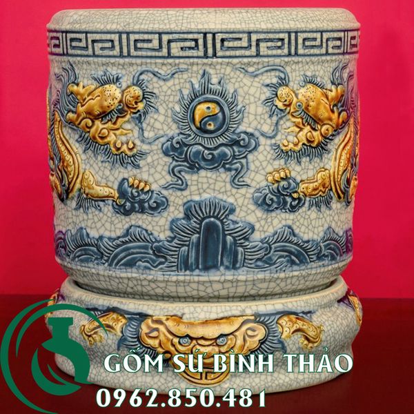  Bộ Đồ Thờ ban 1m75 Men Rạn Nổi Bát Tràng 