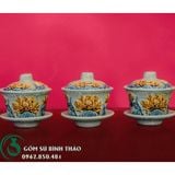  Bộ Đồ Thờ Phật Men Rạn Nổi Bát Tràng 