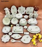  Bộ đồ ăn Vẽ tay hàng Bát Tràng họa tiết Đài Sen DH 