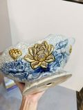  Bộ bát đĩa cúng / Bộ mặt trời men rạn nổi - Liên hoa cát tường PA 