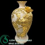  Bình mai men rạn dát vàng Bát Tràng - công thành danh toại 