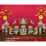  Bộ đồ thờ ban thờ 1m97 men rạn đắp nổi rồng 
