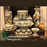  Bộ ban thờ thần tài men rạn gốm sứ Bát Tràng PATT06 