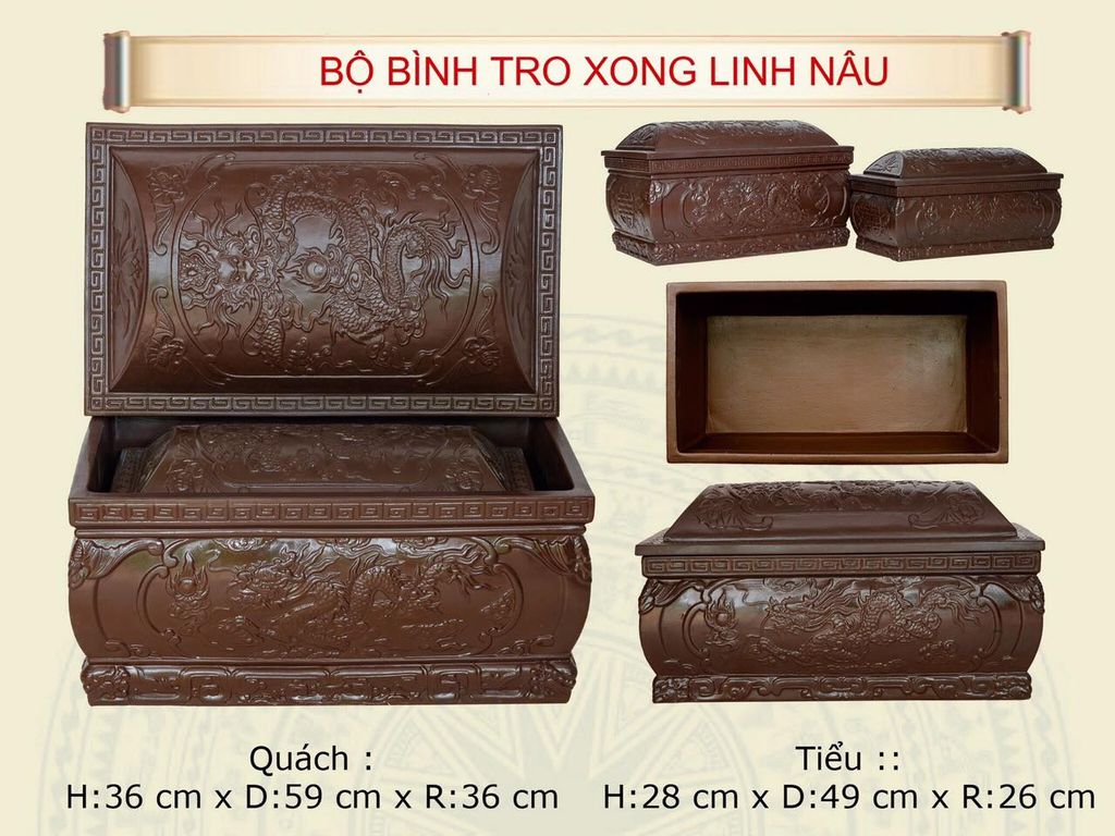  Bộ Quách Tiểu Bình Tro Xong Linh Nâu 