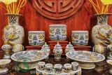  Bộ đồ thờ gia tiên men rạn đắp nổi gốm sứ nghệ nhân Bát Tràng đủ kích cỡ BT008 