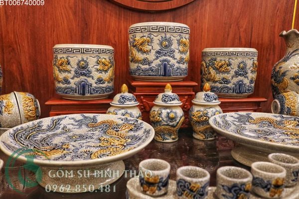  Bộ đồ thờ bát tràng cao cấp ban thờ 1m75 1m97 2m17 BT09 