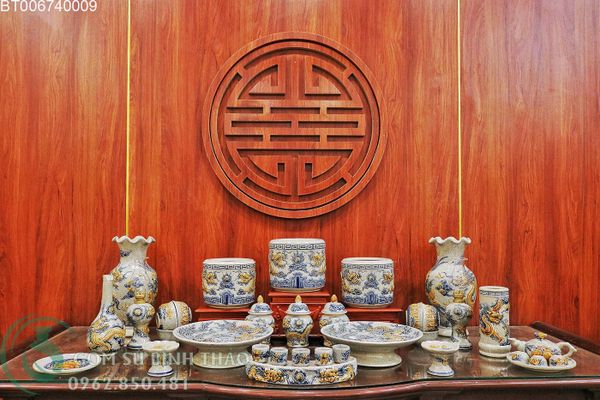  Bộ đồ thờ bát tràng cao cấp ban thờ 1m75 1m97 2m17 BT09 