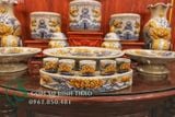  Đồ thờ gia tiên, Bộ đồ thờ gốm sứ men rạn chuẩn gốm sứ Bát Tràng BT11 