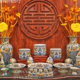  Bộ đồ thờ men rạn Hỷ Sự Nạp Phúc ban thờ 1m57,1m75,1m97,2m17 BT12 