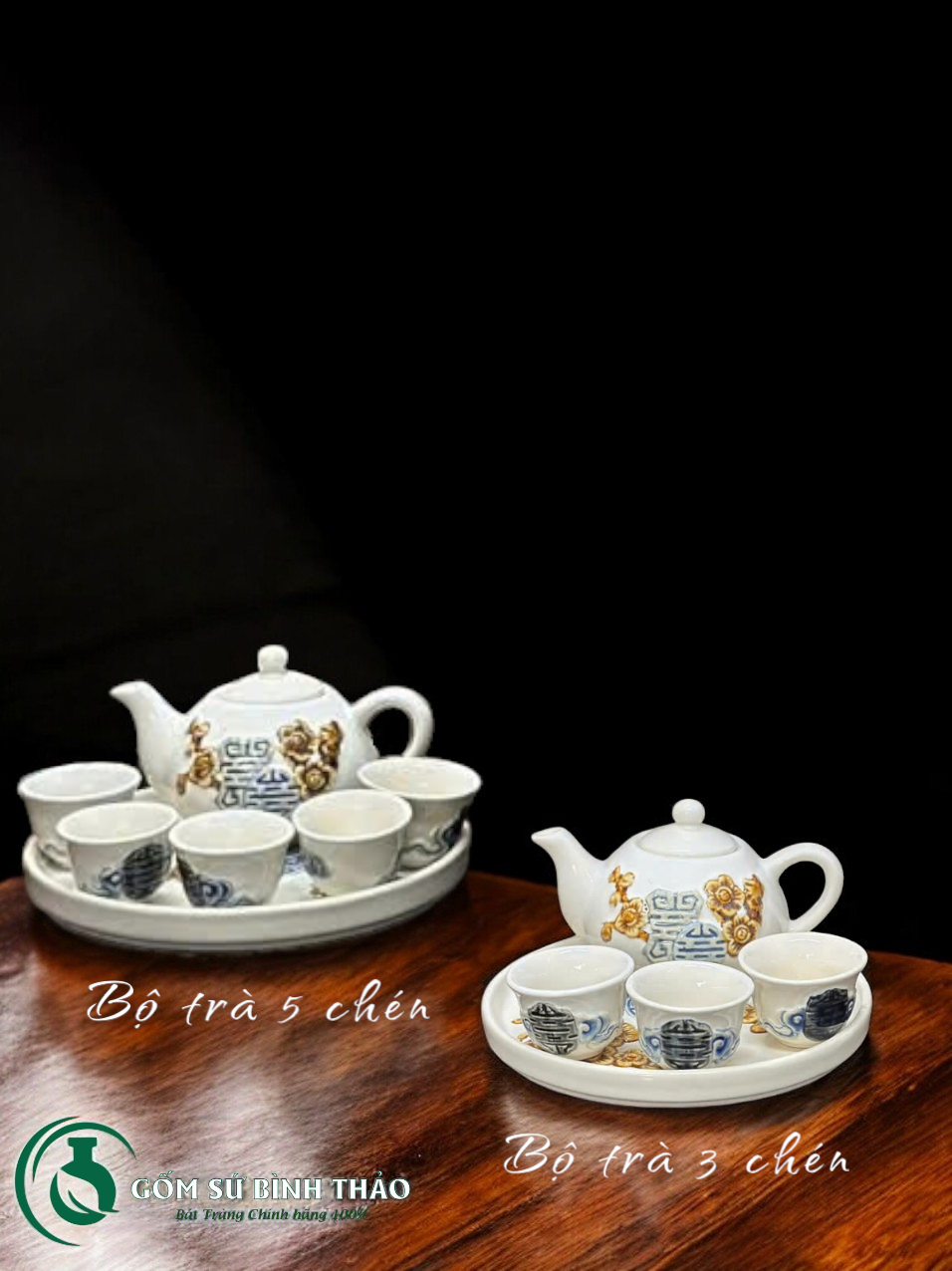 [Hợp mệnh KIM - THỦY] Bộ đồ thờ Ban Thần Tài/ Bộ thờ Tài Địa Gốm sứ Bát Tràng [Hợp mệnh KIM - THỦY] 