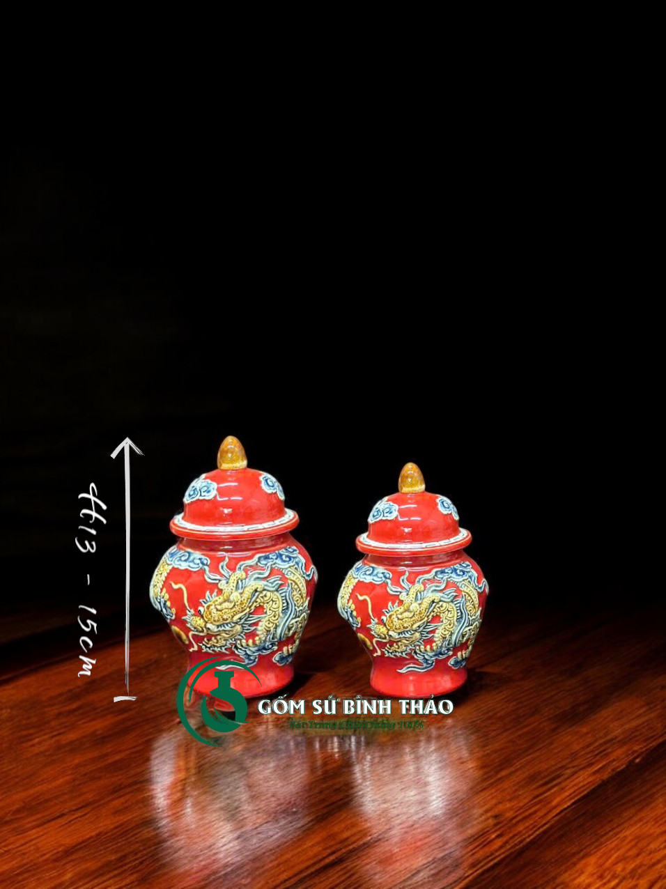  [Hợp mệnh HỎA - THỔ] Bộ đồ thờ Ban Thần Tài/ Bộ thờ Tài Địa Gốm sứ Bát Tràng 