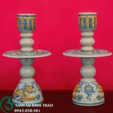  Bộ đồ thờ ban thờ 2m17 men rạn đắp nổi bộ đầy đủ 